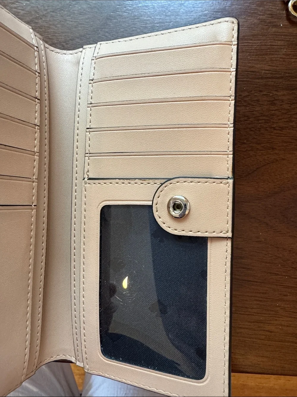 kate spade Black Pebbled Leather Continental Wallet with Gold Logo